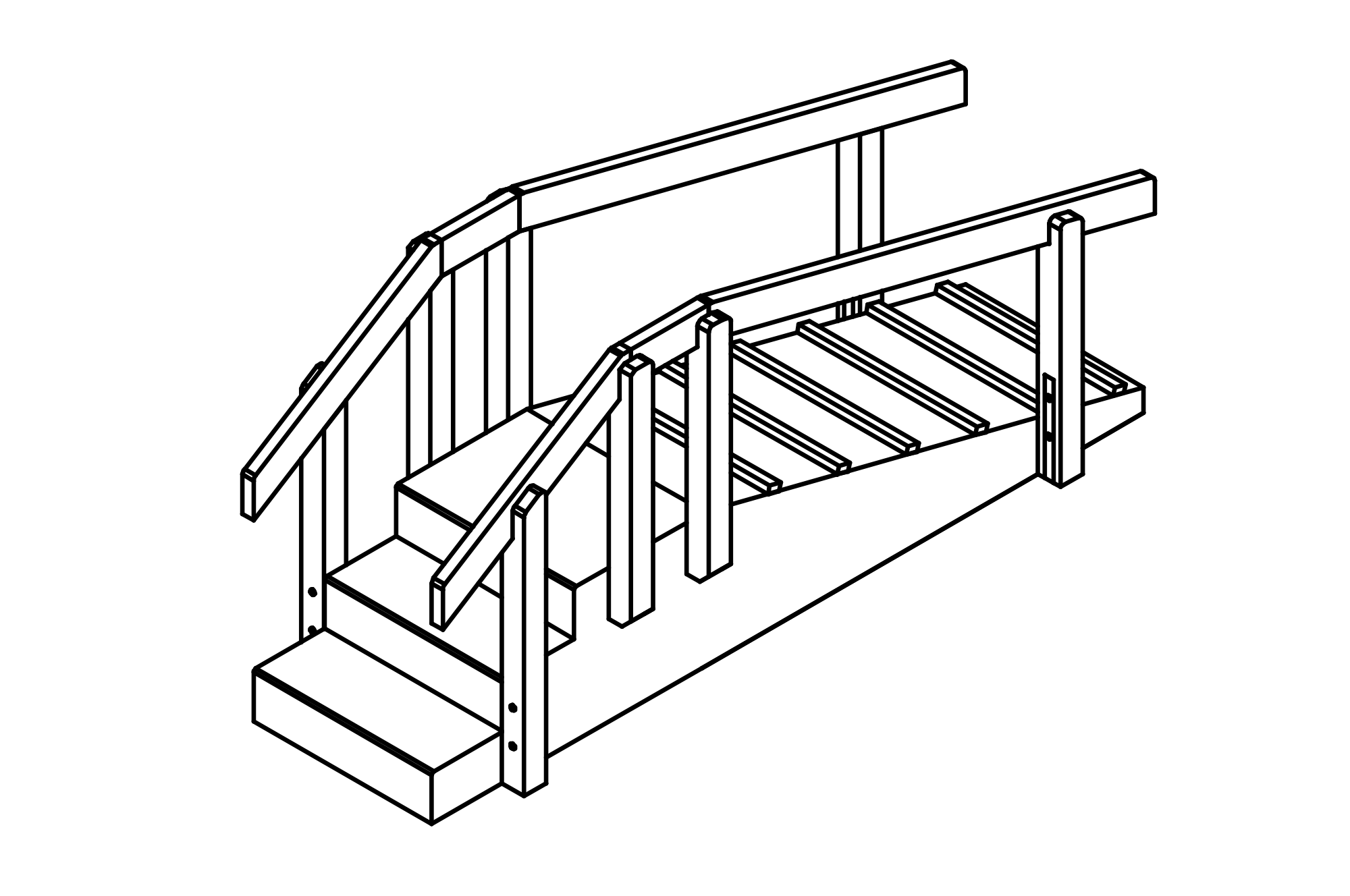 Life Path: Steps/Ramp made from sawn-timbers of mountain larch