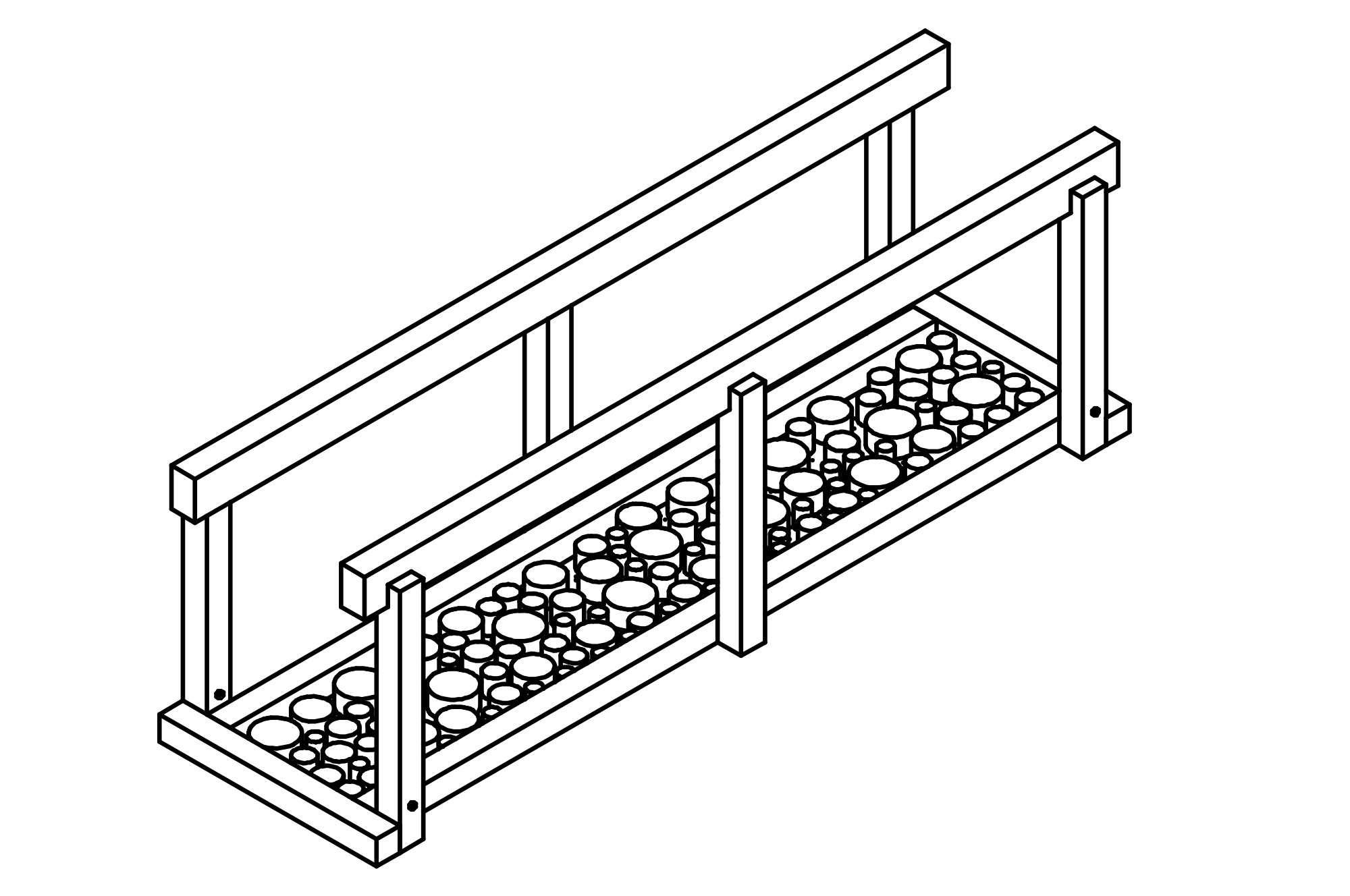 Life Path: Wooden Path with log end pavers made from sawn-timbers of mountain larch