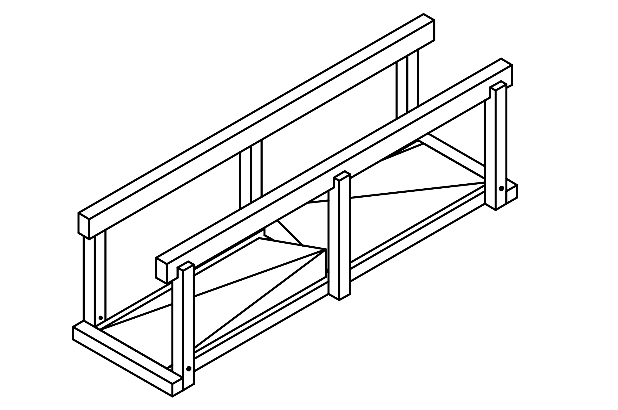 Life Path: Wooden Path with inclined surface with walking board made of waterproof plywood