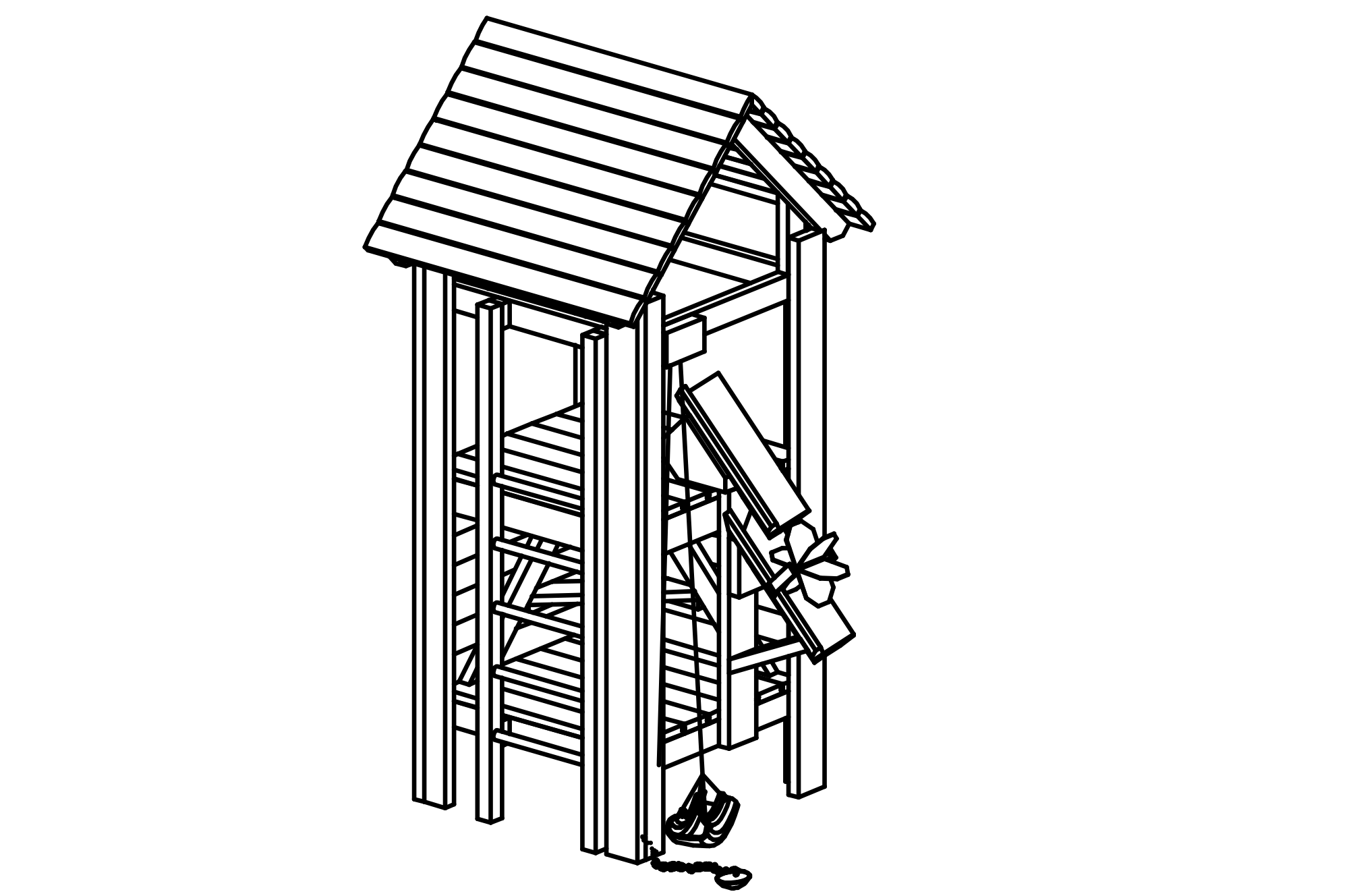 Hut Combination 341 with roof and sand hoist