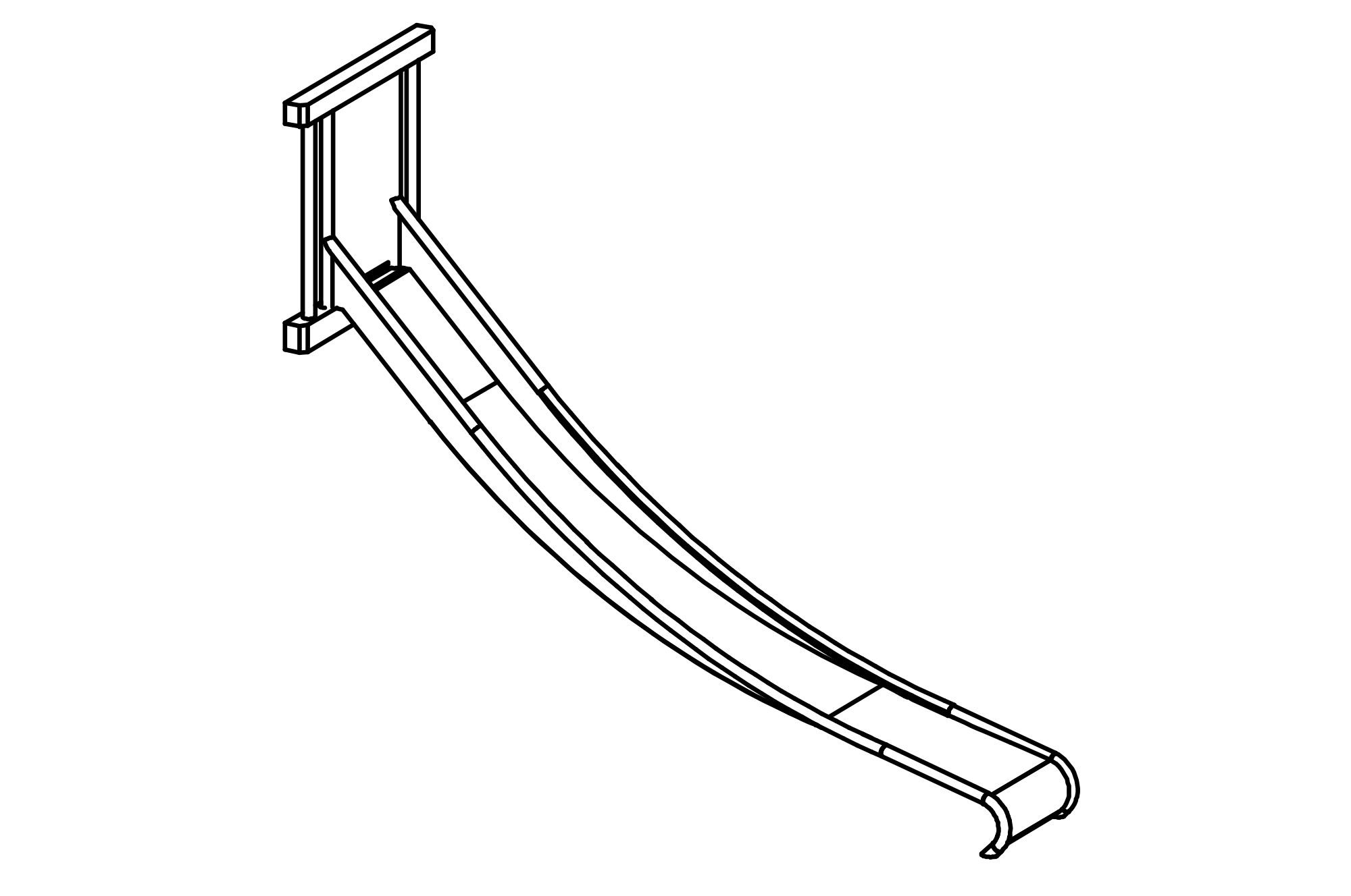 Stainless Steel Slide, width = 0.45 m, height = 1.50 m with surface glass bead blasted