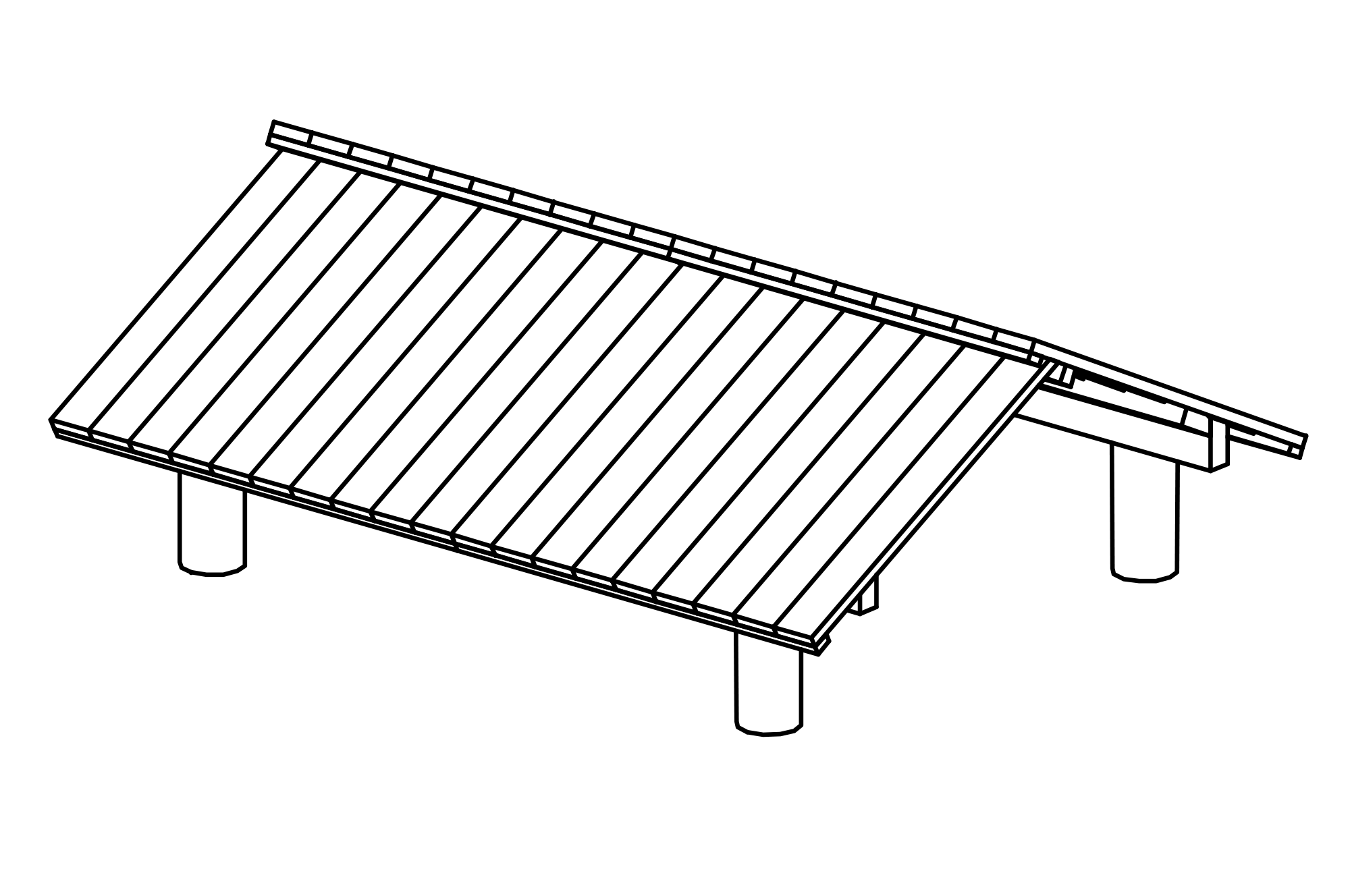 Roof for Building Sites and Platforms made of 4 cm solid wood,