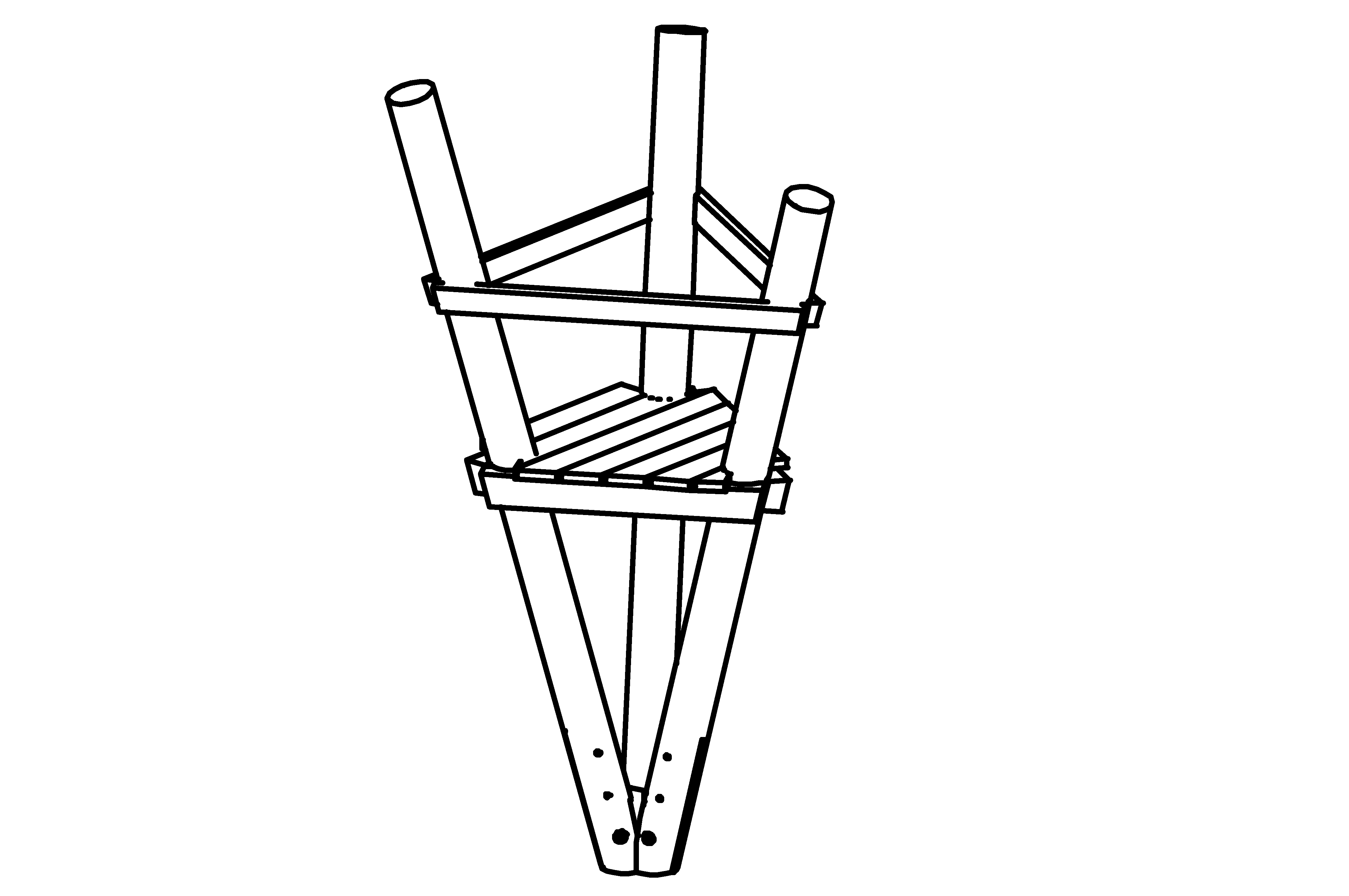 Triangular podium, height = 2.00 m