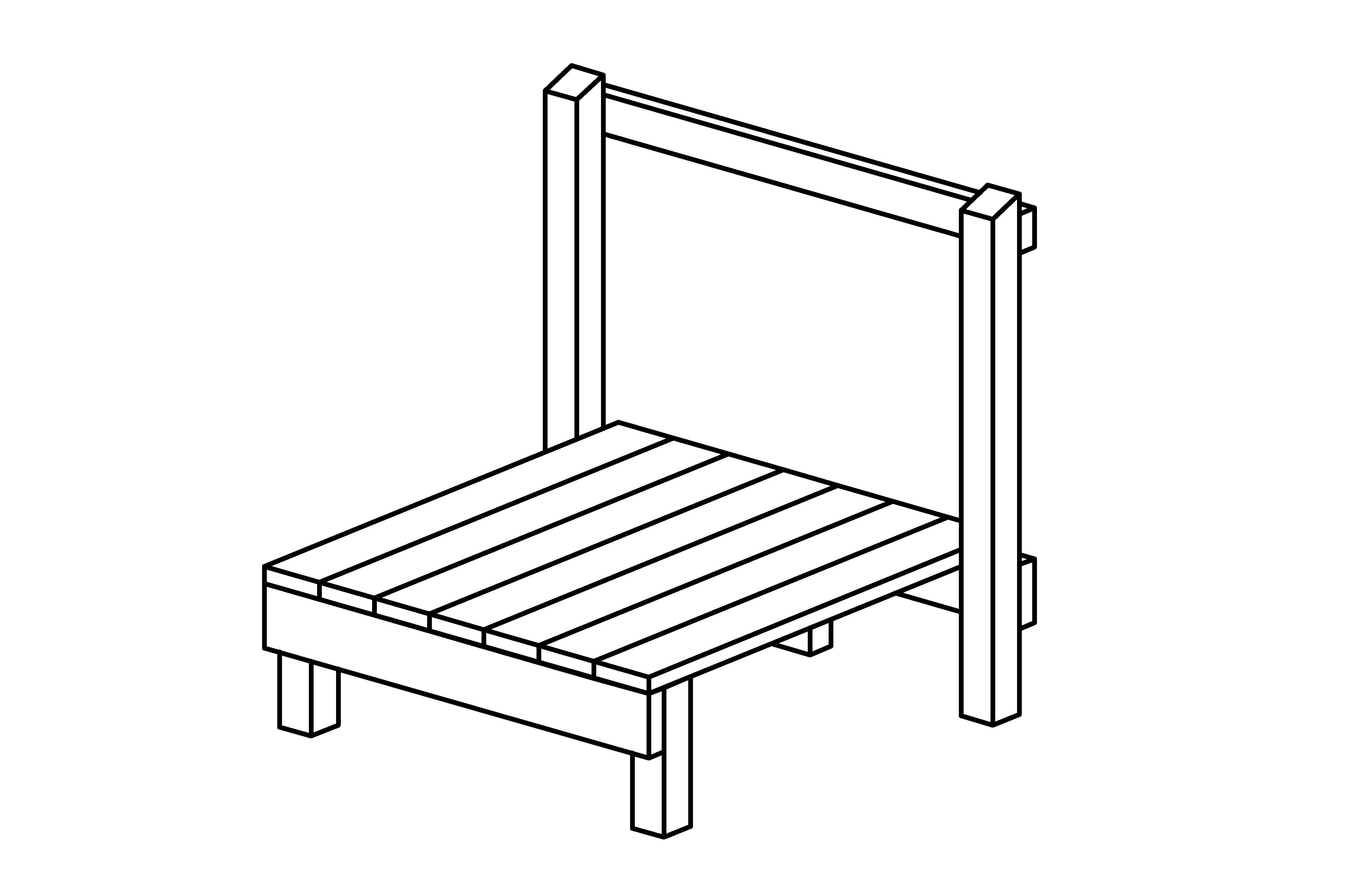 Pedestal, h = 0.40m, with steel feet