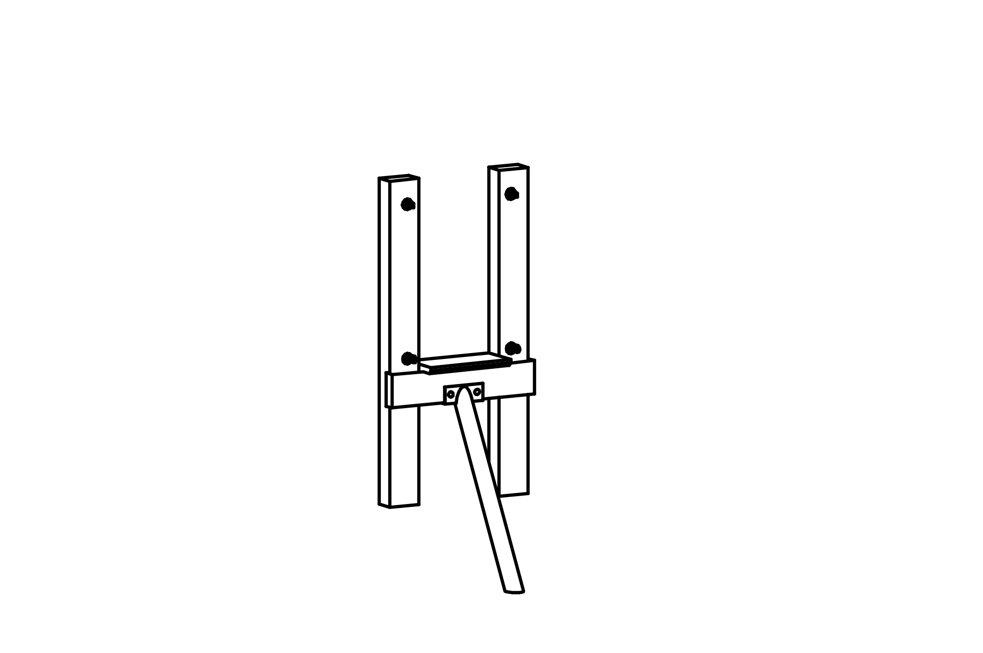 Support Frame for suspension bridge has a height of 1m