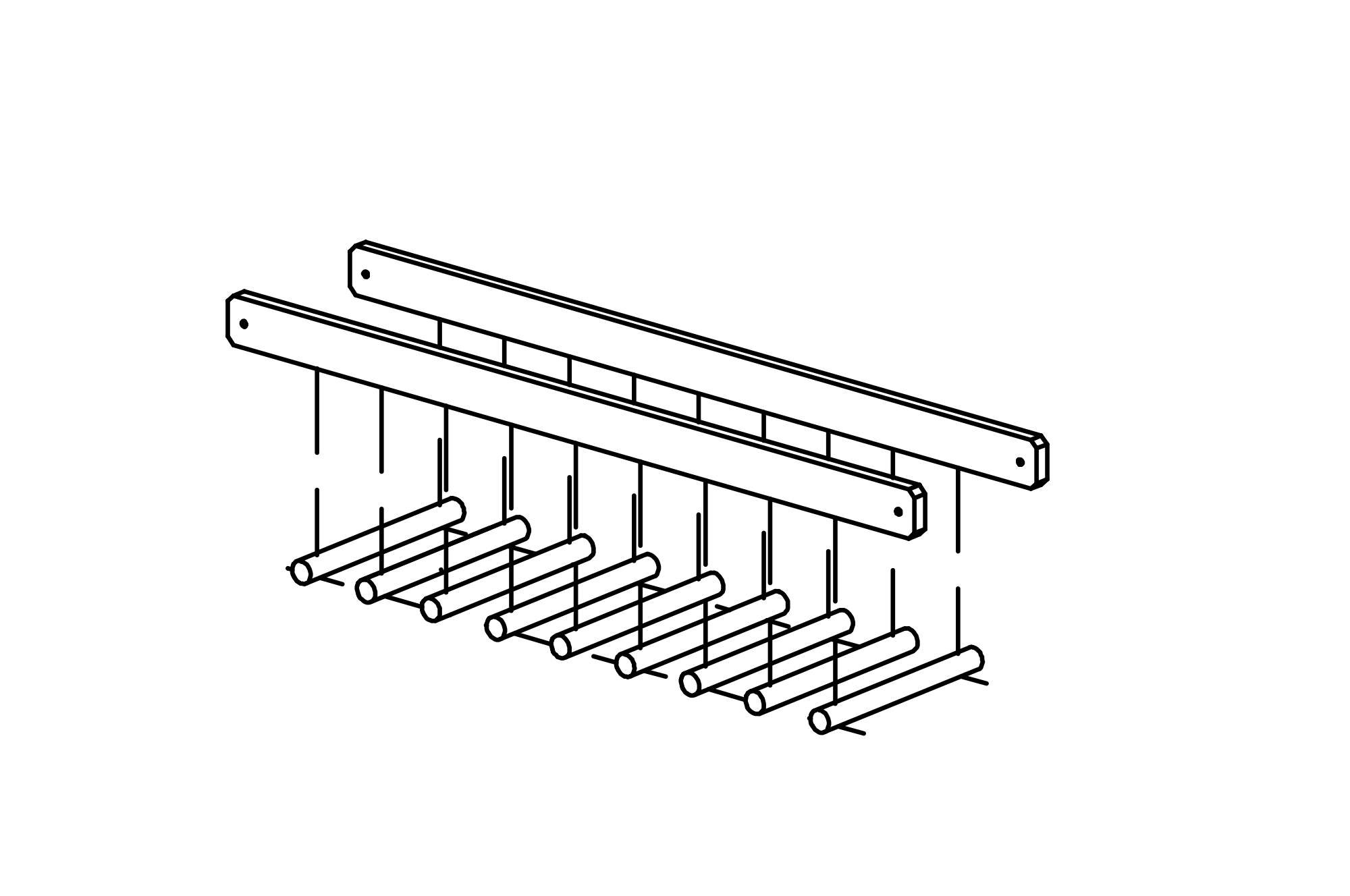 Handrail and Walkway for Chain Path handrail and Walkway for Chain Path with equipment made of mountain larch