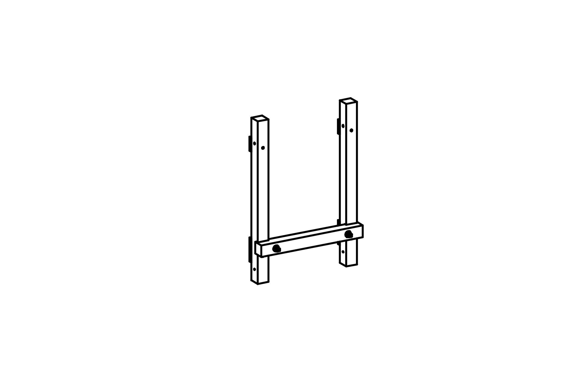 Support Frame for Chain Path with support frames made of non-impregnated mountain larch