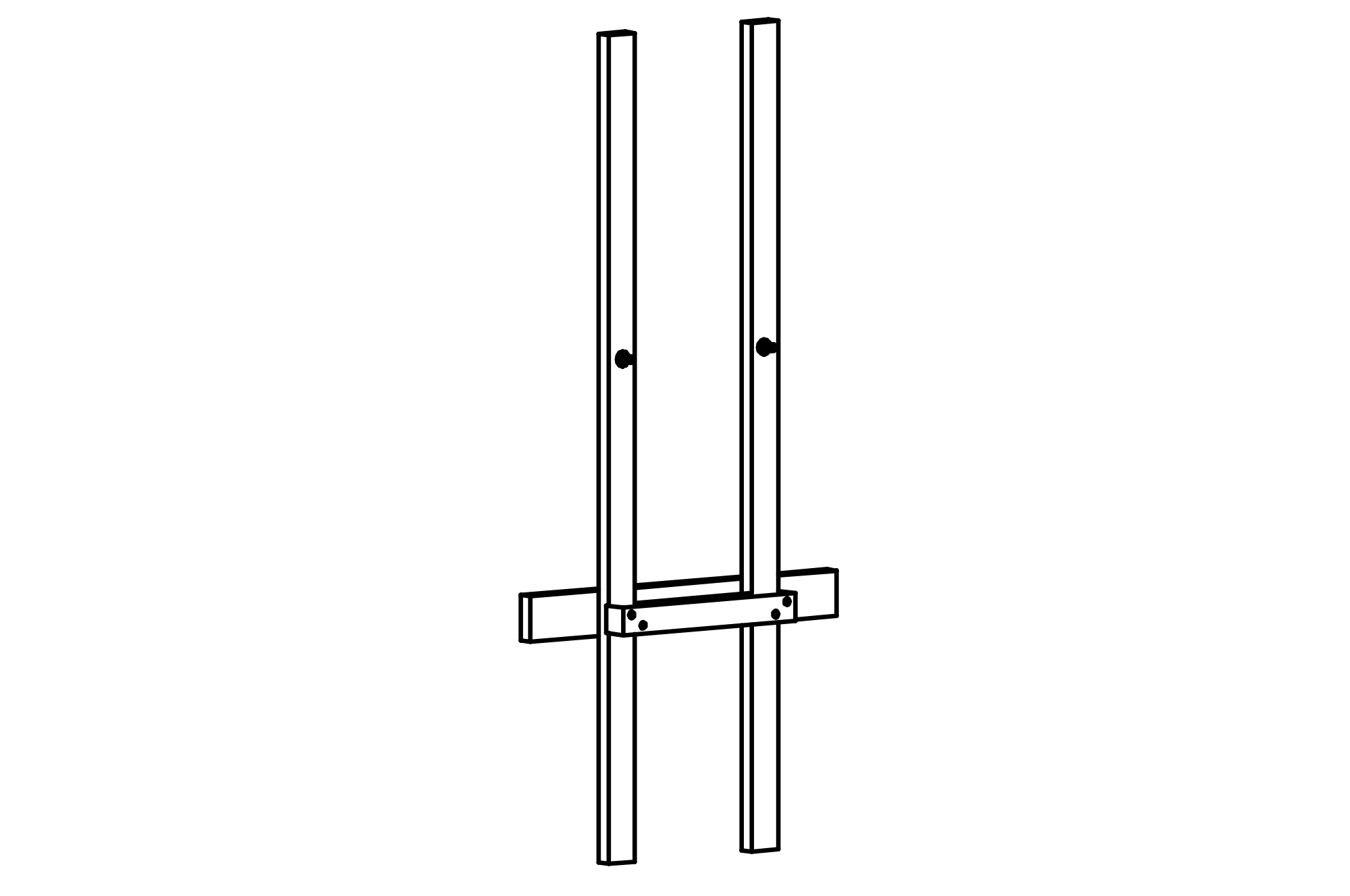 Support Frame for Square Towers with roof, height = 1 m equipment made of non-impregnated mountain larch