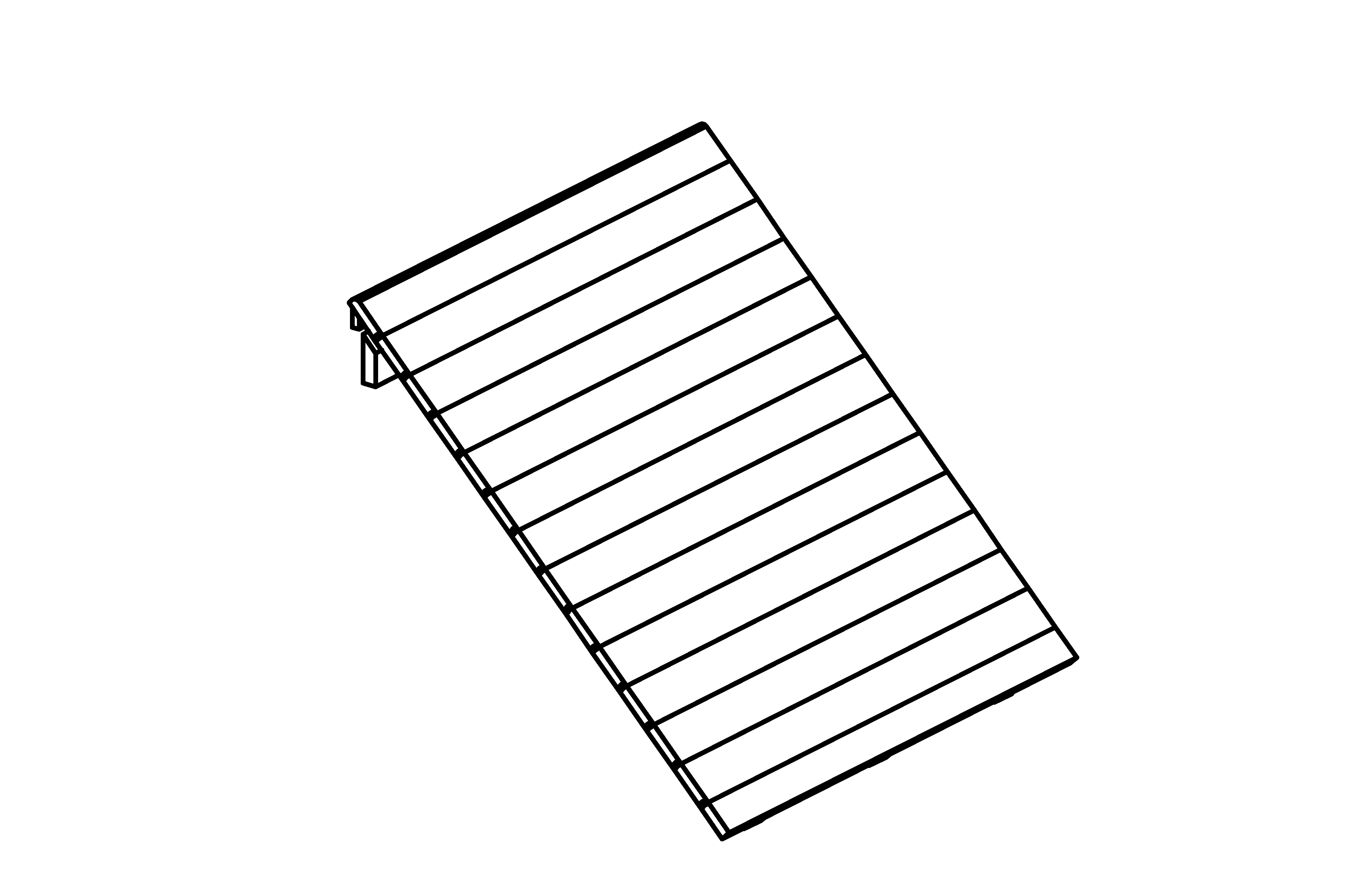 Inclined Wall, height = 1.50 m, width = 2 m with equipment made of mountain larch