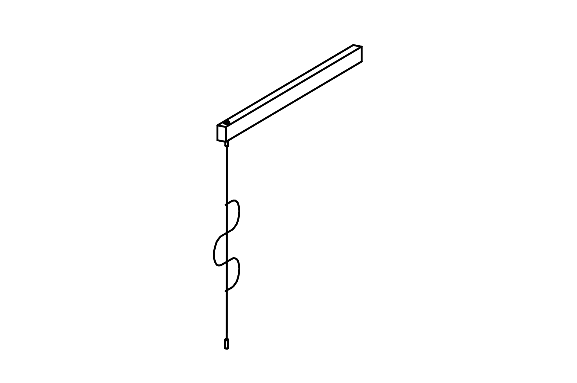 Climbing Ladder with Beam for Platform 1,50 m with core-free sawn-timber