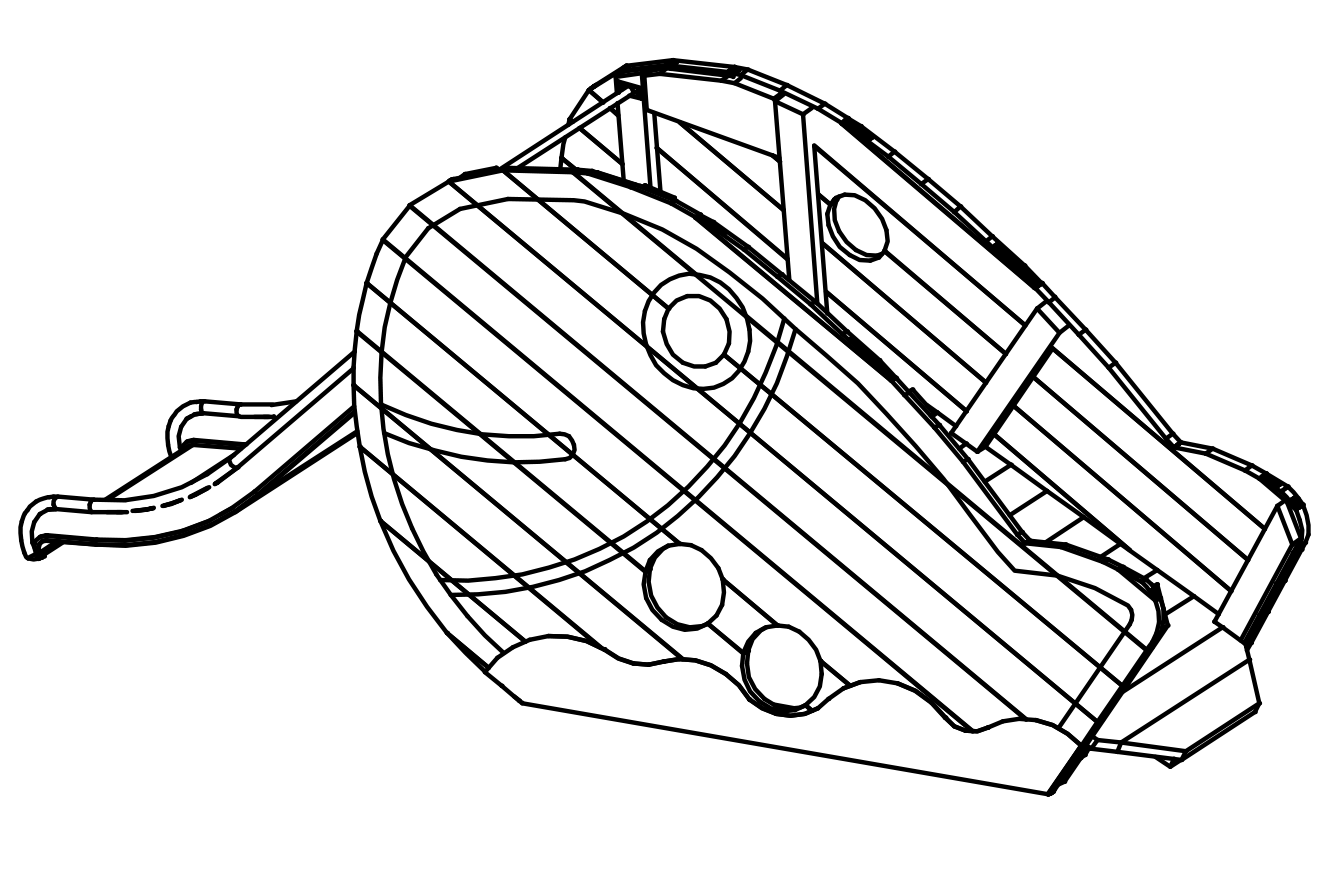 Big Fish with slide and ramp, width = 1 m with core-free sawn-timbers