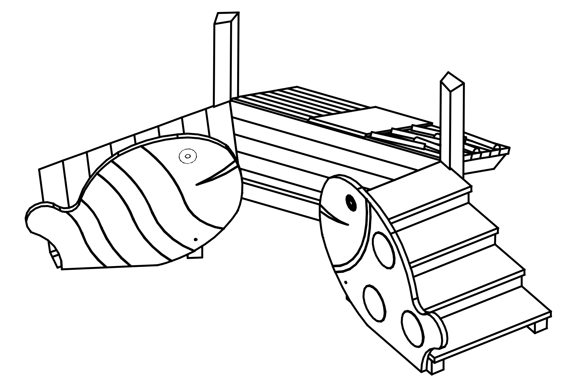 Small Fishes with ramp, staircase and sliding surface