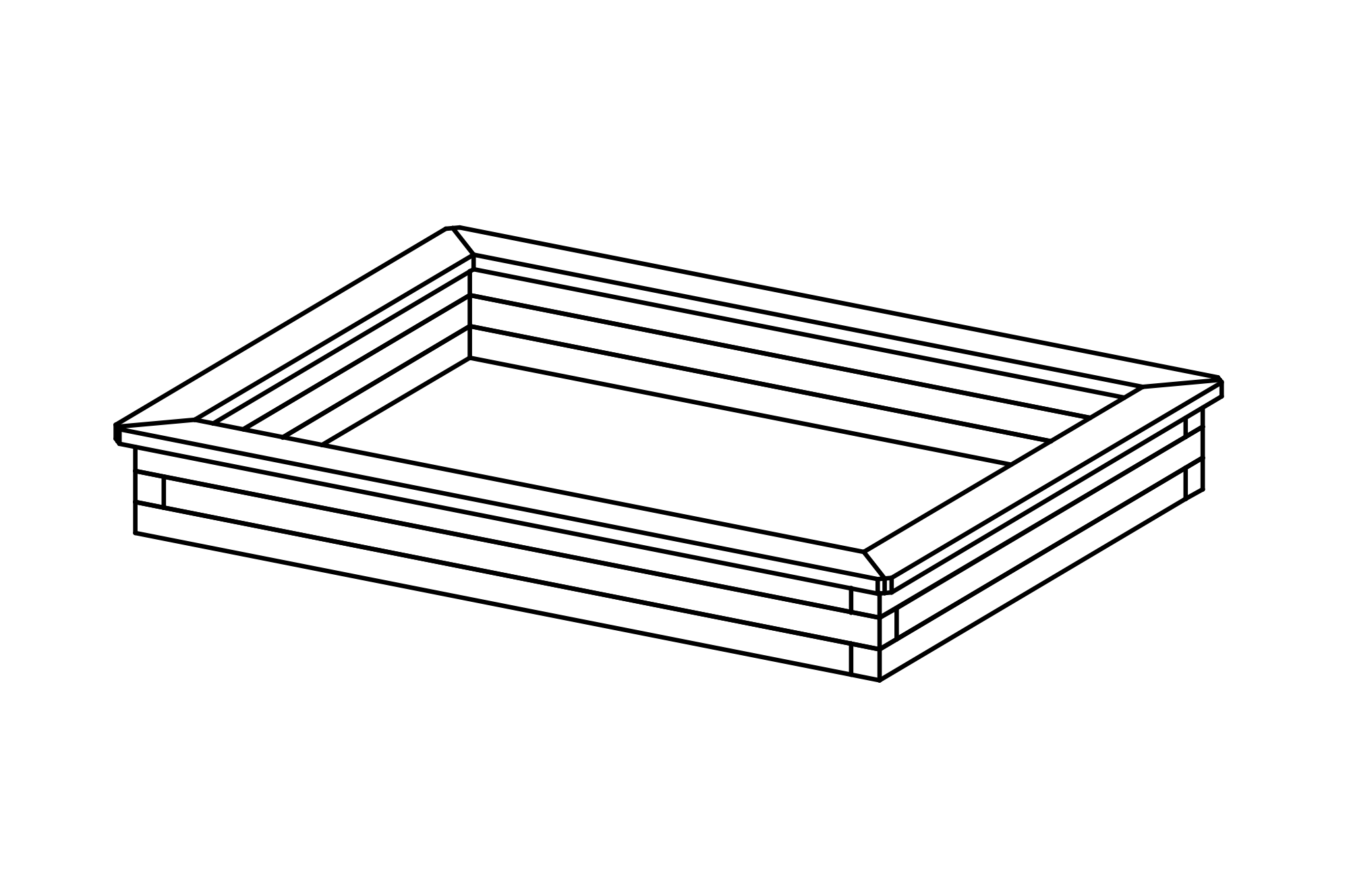 Sand Box 1.90 x 2.50 m with surrounding seating surfac