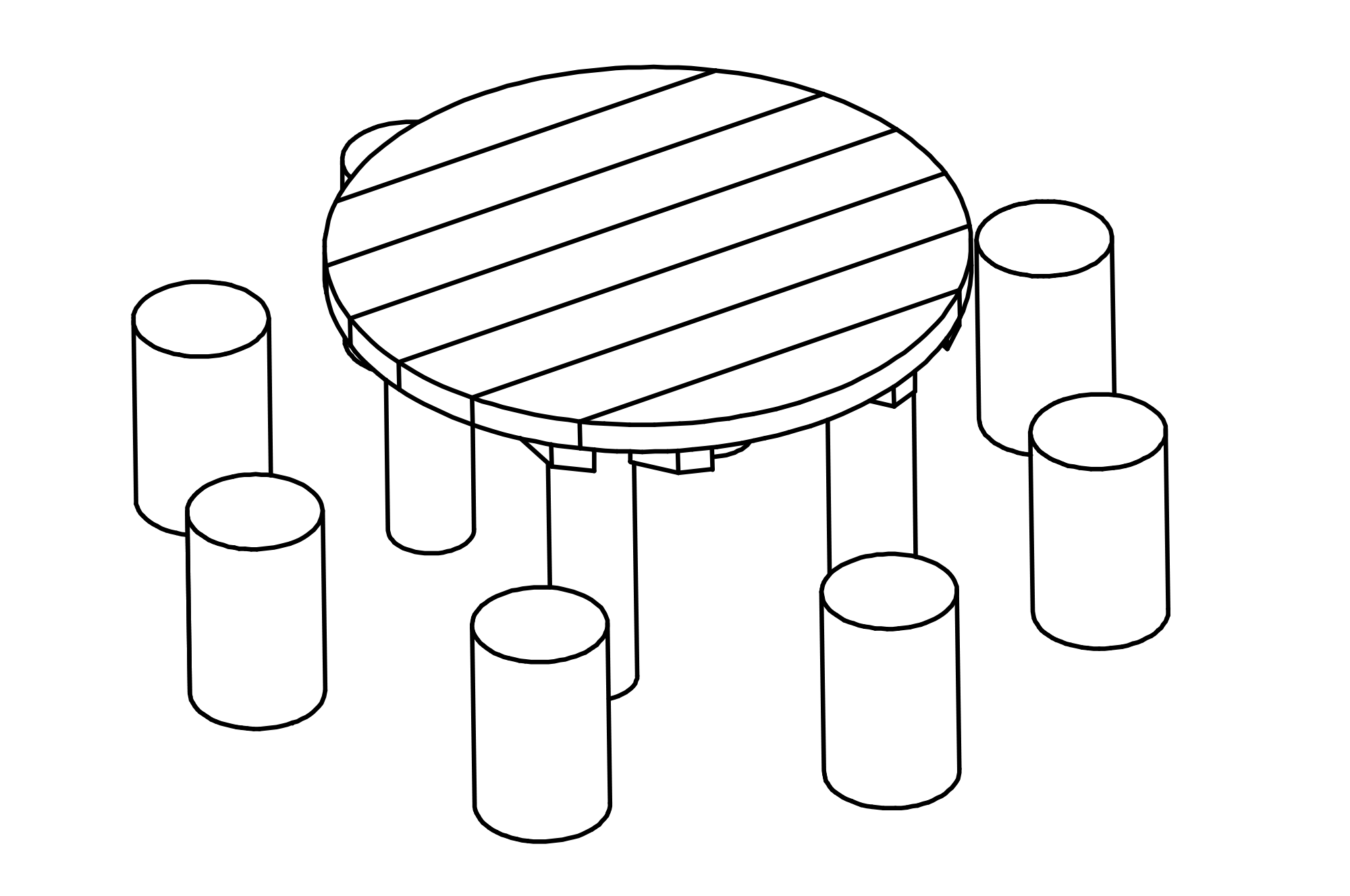 Toddler's Table with 8 Stools