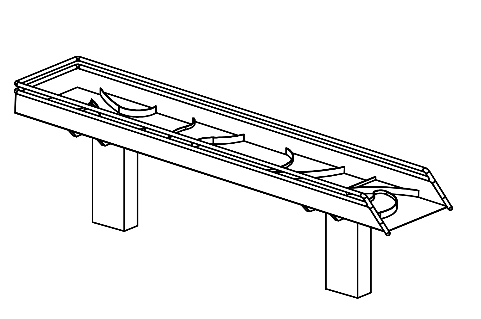 Flow Table with 8 obstacles, stainless steel/rubber 