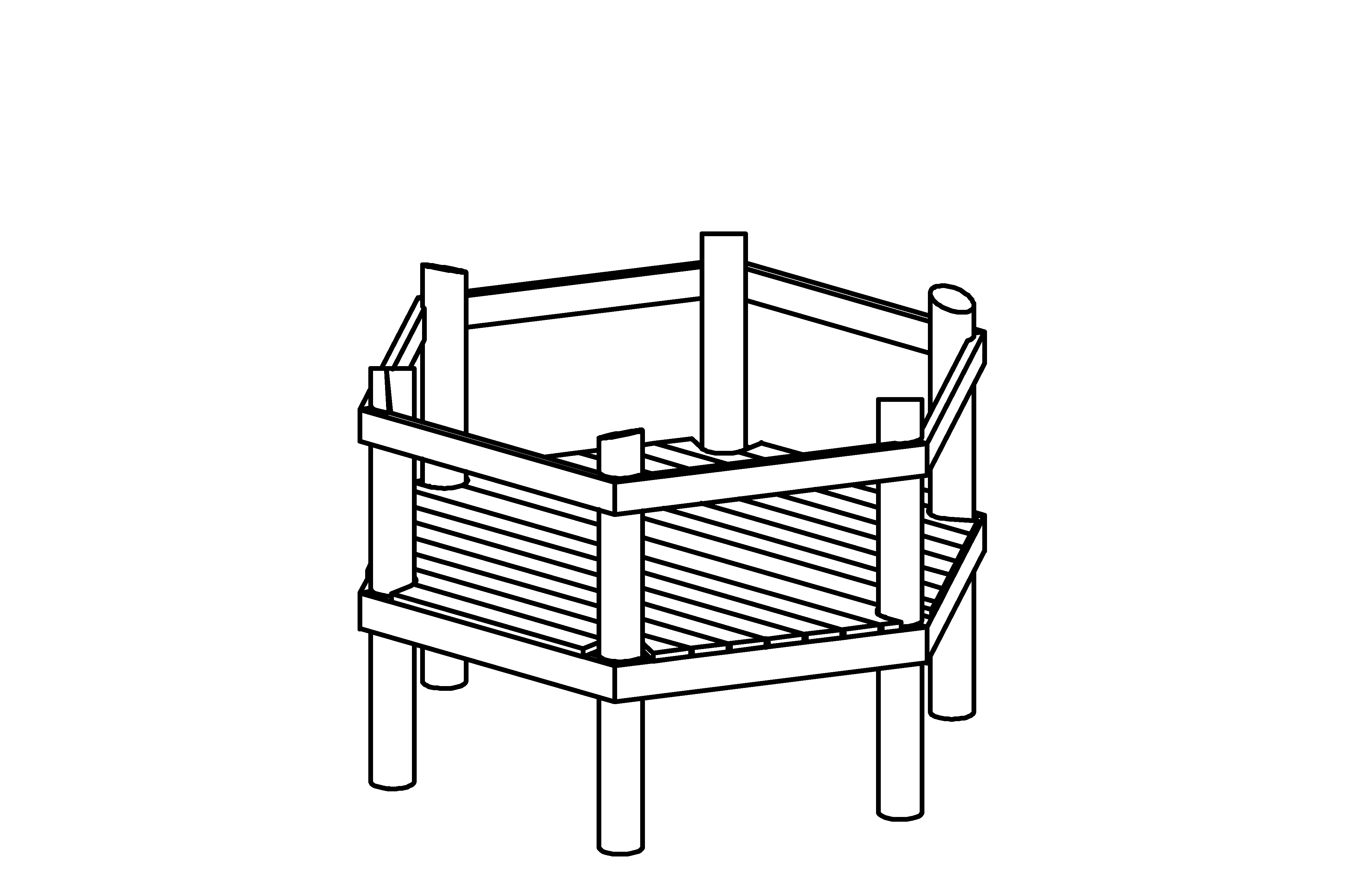 Hexagonal Platform, height 1.00 m 