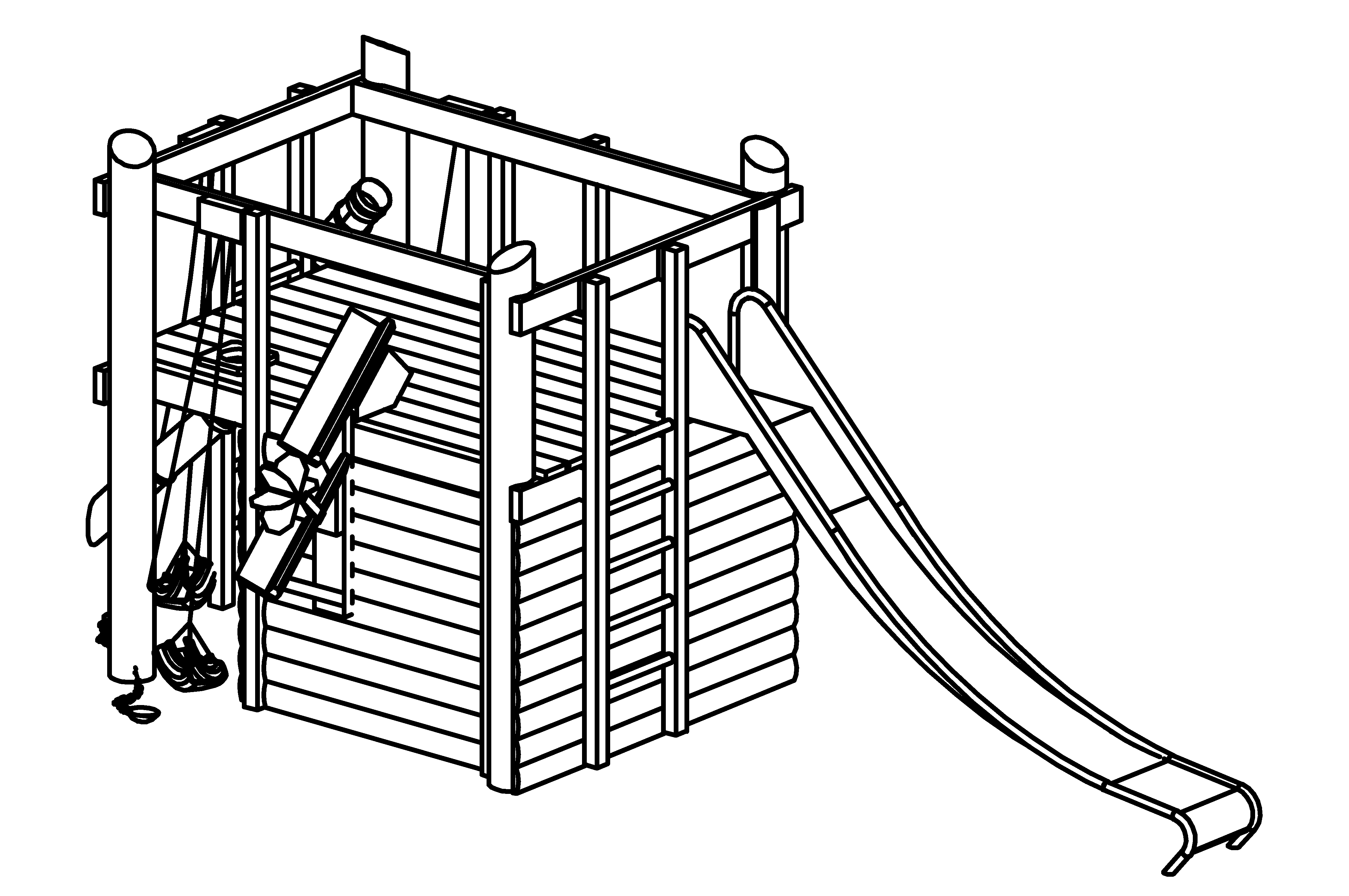 Building Site 015, larch with steel feet 