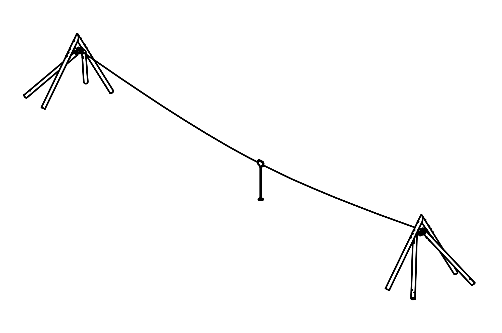 Large Gated Cableway up to 30 m made of mountain larch