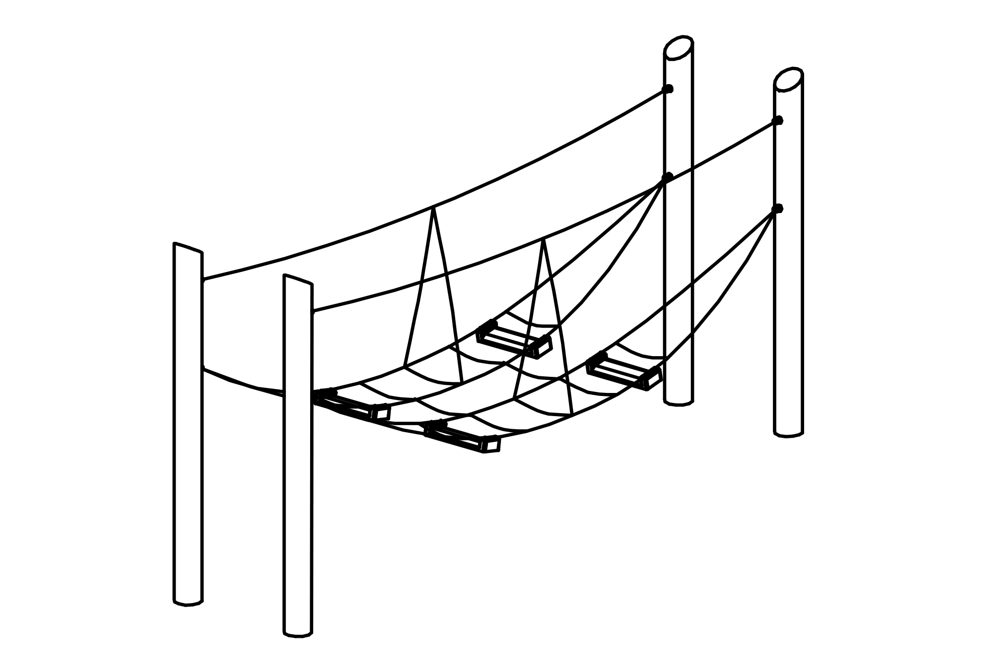 Quadro-Hammock Seat, made of larch