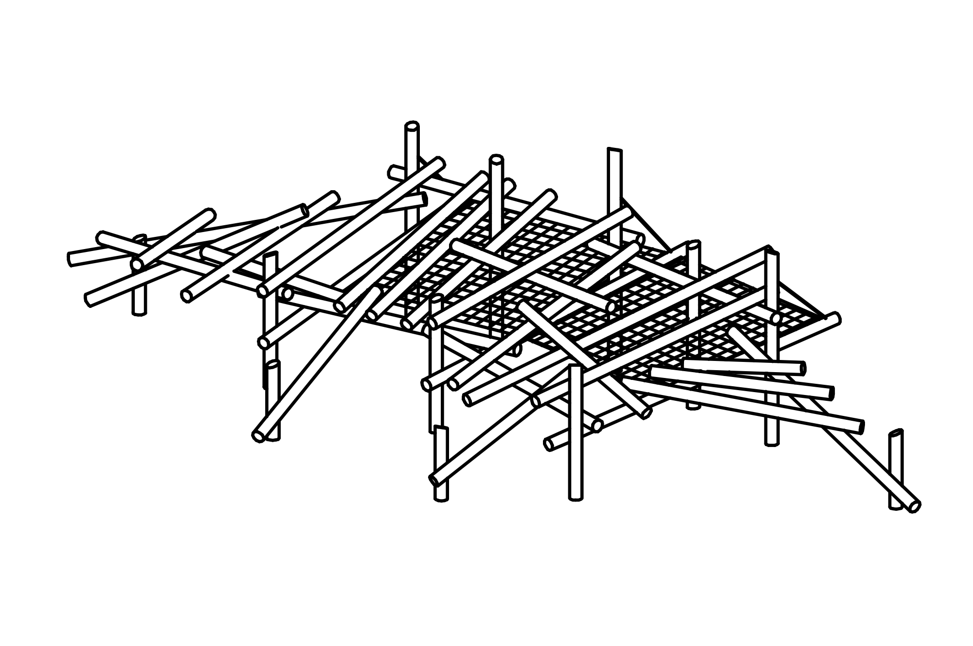 Climbing Structure 12, made of larch