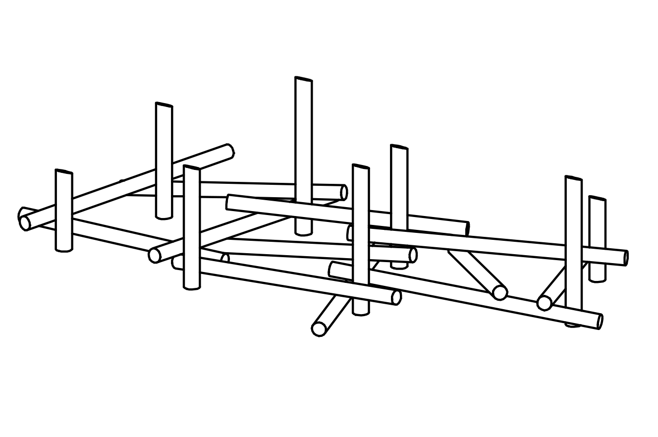 Climbing Structure 21 made of larch with natural, strong posts