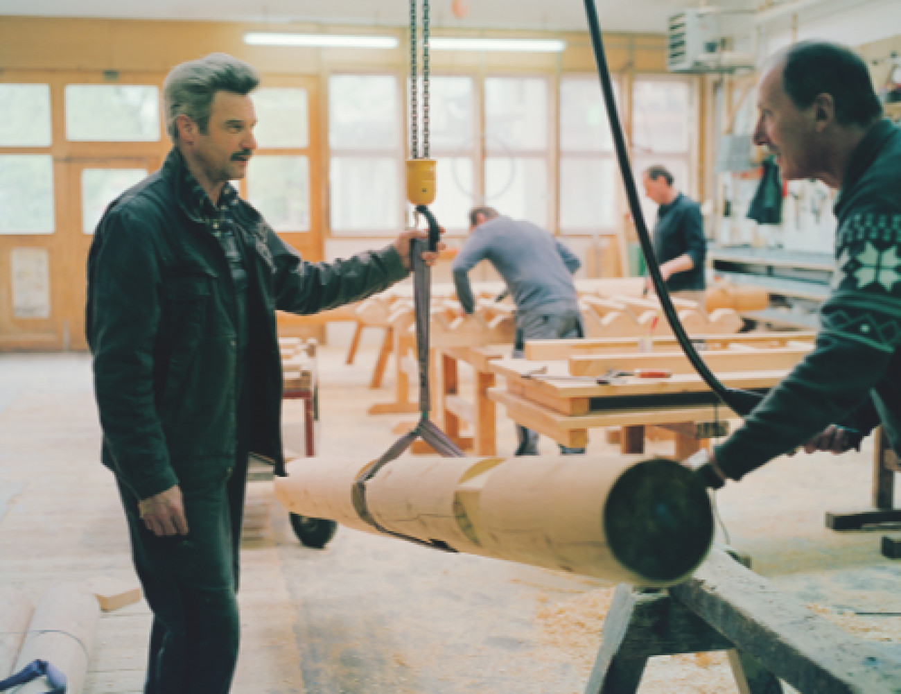 Two men in a workshop